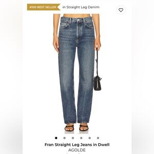 Agolde Fran Straight Leg Jeans in Dwell Blue